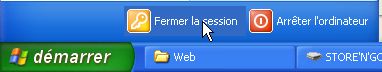 Fermeture de la session sous windows XP.